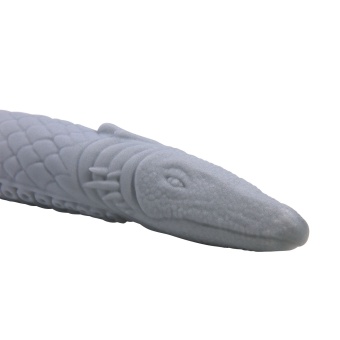 Серый силиконовый фаллоимитатор Basilisk - 43 см.
