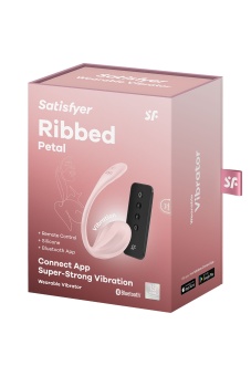 Виброяйцо Satisfyer Ribbed Petal с дистанционным управлением розовое