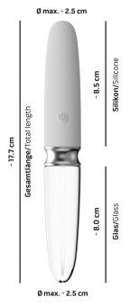 Двусторонний вибратор Orion Straight LED - 17,7 см