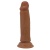 Коричневый фаллоимитатор с подвижной кожей Quentin - 18,4 см.