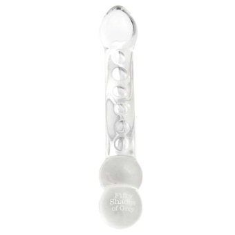 Cтеклянный стимулятор '50 оттенков серого' Glass Massage Wand прозрачный