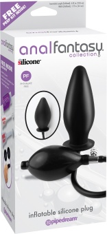 Анальная пробка расширитель Pipedream Anal Fantasy Collection Inflatable Silicone Plug черная - 10,8 см
