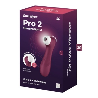 Вакуумный стимулятор с вибрацией Satisfyer Pro 2 Generation 3 малиновый