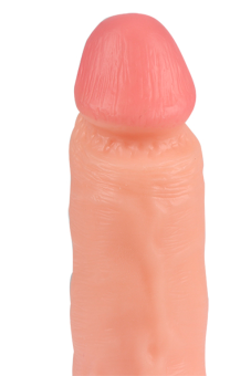 Реалистичный вибратор с мошонкой и пультом Real Basic Toy - 17 см