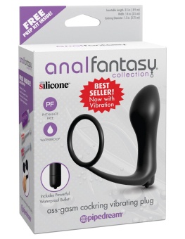 Анальная вибро-пробка с эрекционным кольцом Pipedream Ass-Gasm Cockring Vibrating Plug
