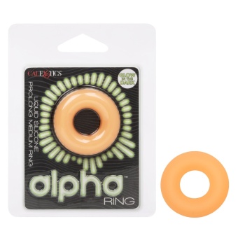 Светящееся в темноте эрекционное кольцо Alpha Medium Ring оранжевое