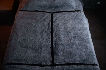 Черный кожаный набор фиксации на кровати Sex Game