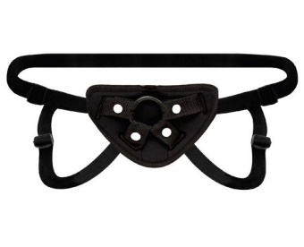 Черные гладкие трусики для страпона Strap On Harness