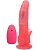 Розовый вибратор-реалистик с проводным пультом - 18,5 см.