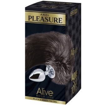 Анальная пробка Alive с длинными лисьим хвостом