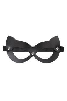 Черная открытая маска с ушками кошки