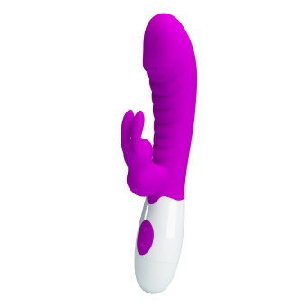 Лиловый вибратор-кролик Naughty Bunny - 19,8 см.