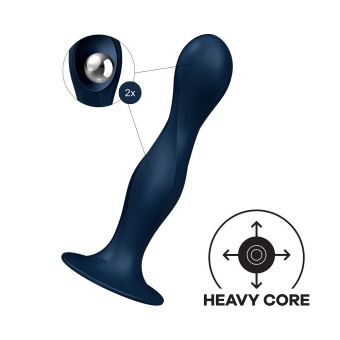 Фаллоимитатор Satisfyer Double Ball-R с внутренними шариками синий