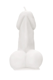 Белая свеча в форме пениса - 47 гр.
