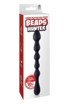Черная анальная цепочка Hunter Beads - 26,7 см.