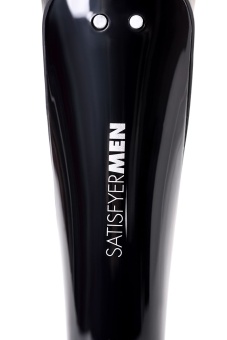 Чёрный нереалистичный мастурбатор с вибрацией Satisfyer Men Wand