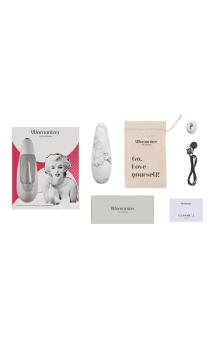 Бесконтактный клиторальный стимулятор Womanizer Classic 2 Marilyn Monroe белый мрамор