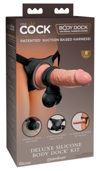 Страпон King Cock Ellite Deluxe с эрекционным кольцом