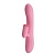 Розовый вибратор-кролик Chris с клиторальной щеточкой - 20,5 см.