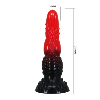 Силиконовый фантазийный фаллоимитатор Fire Dragon - 24,5 см.