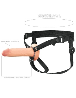 Фаллопротез Hollow Silicone Strap-On 18 см телесный