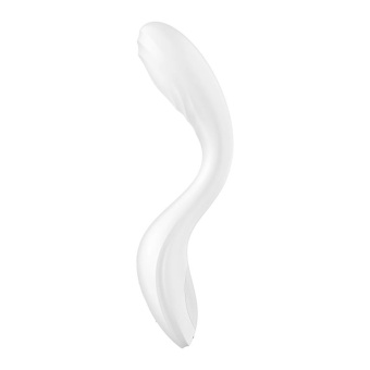 Белый вибромассажер Satisfyer Rrrolling Pleasure с движущимся шариком - 23 см