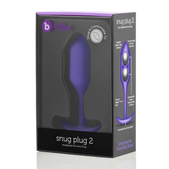 Утяжеленная анальная мини пробка для ношения b-Vibe Snug Plug 2 фиолетовая