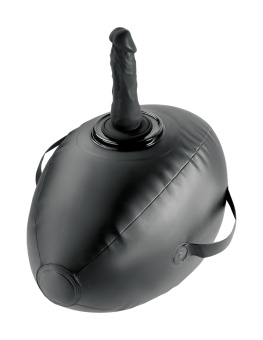 Черный надувной мяч с платформой для фиксации дилдо Body Dock Inflatable Love Ball