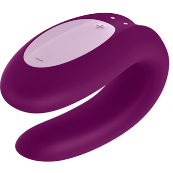 Вибратор для пар с управлением от приложения Satisfyer Double Joy фиолетовый