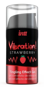 Стимулирующий гель со вкусом клубники Intt Vibration! Strawberry - 15 мл