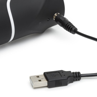 Вибратор с клиторальным стимулятором Happy Rabbit Realistic чёрный - 25,4 см