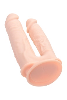 Телесный анально-вагинальный вибратор RealStick Silicone Jason M - 18 см.