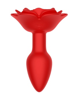 Красный анальный вибростимулятор в форме розы