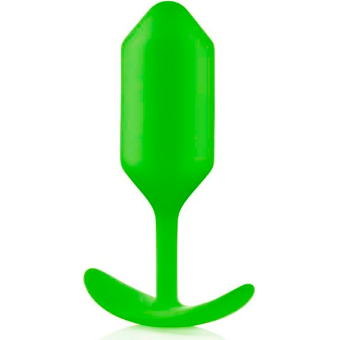 Утяжеленная средняя анальная пробка для ношения b-Vibe Snug Plug 3 лаймовая