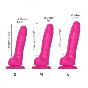 Реалистичный фаллоимитатор Strap-On-Me Sliding Skin S 12,8 см розовый