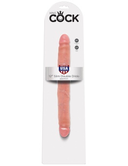 Фаллоимитатор двухсторонний гибкий King Cock Slim Double Dildo телесный - 31 см