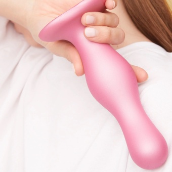 Изогнутый фаллоимитатор Strap-On-Me Dildo Plug Curvy размер M 14 см розовый