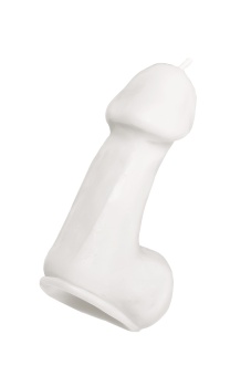 Белая свеча в форме пениса - 47 гр.
