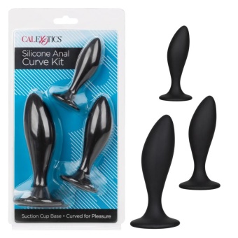 Набор Silicone Anal Curve Kit из 3 анальных пробок с изгибом