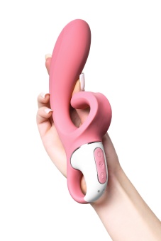 Вибратор с клиторальным стимулятором Satisfyer Hug Me 21,2 см розовый