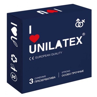 Сверхпрочные презервативы Unilatex Extra Strong - 3 шт