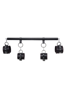 Черная распорка с 4 манжетами для рук и ног