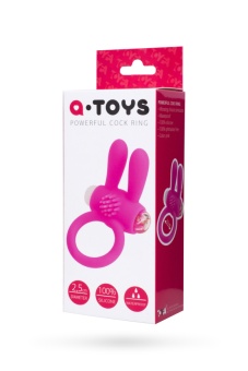 Виброкольцо с клиторальным стимулятором ToyFa A-Toys розовое