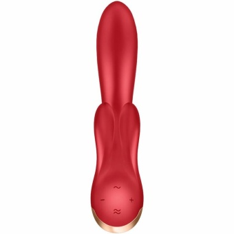 Вибратор Satisfyer Double Flex с двумя клиторальными кончиками красный