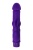 Фиолетовый вибратор с утолщением посередине и клиторальным зайчиком - 18 см.