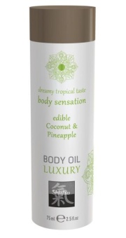 Съедобное масло для тела Shiatsu Body Oil Luxury Кокос и ананас - 75 мл