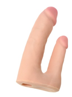 Насадка-фаллоимитатор для двойного проникновения ToyFa SoftSkin - 19 см