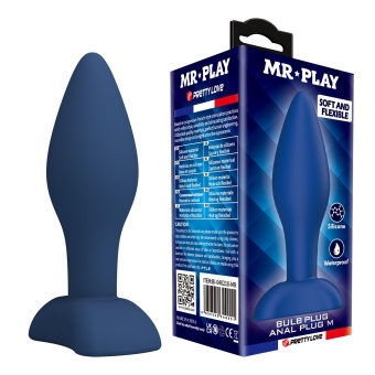Синяя анальная пробка Bulb Plug - 10,5 см.