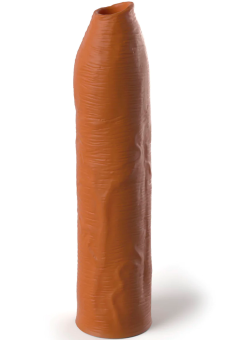 Кофейная насадка-удлинитель Uncut Silicone Penis Enhancer - 17,8 см.