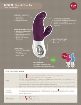 Вибратор со стимулятором клитора Fun Factory MISS Bi фиолетовый